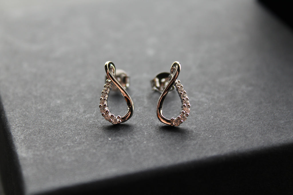 Infinity Loop CZ Earrings