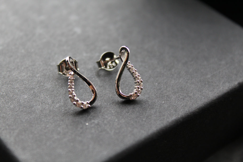 Infinity Loop CZ Earrings