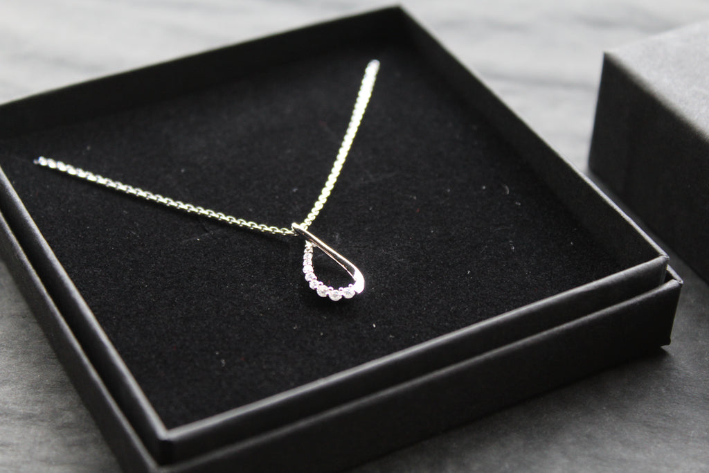 Infinity Loop CZ Pendant with 16-18" Diamond Chain