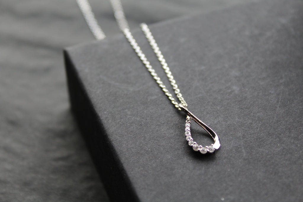 Infinity Loop CZ Pendant with 16-18" Diamond Chain
