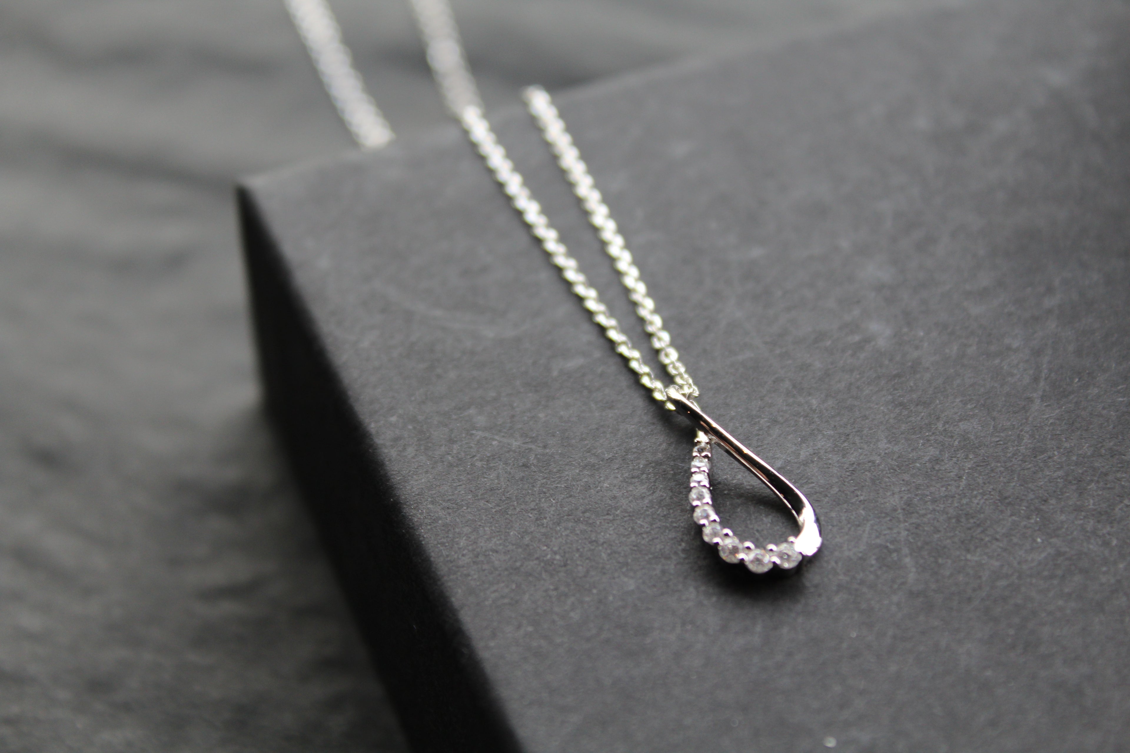 Infinity Loop CZ Pendant with 16-18" Diamond Chain