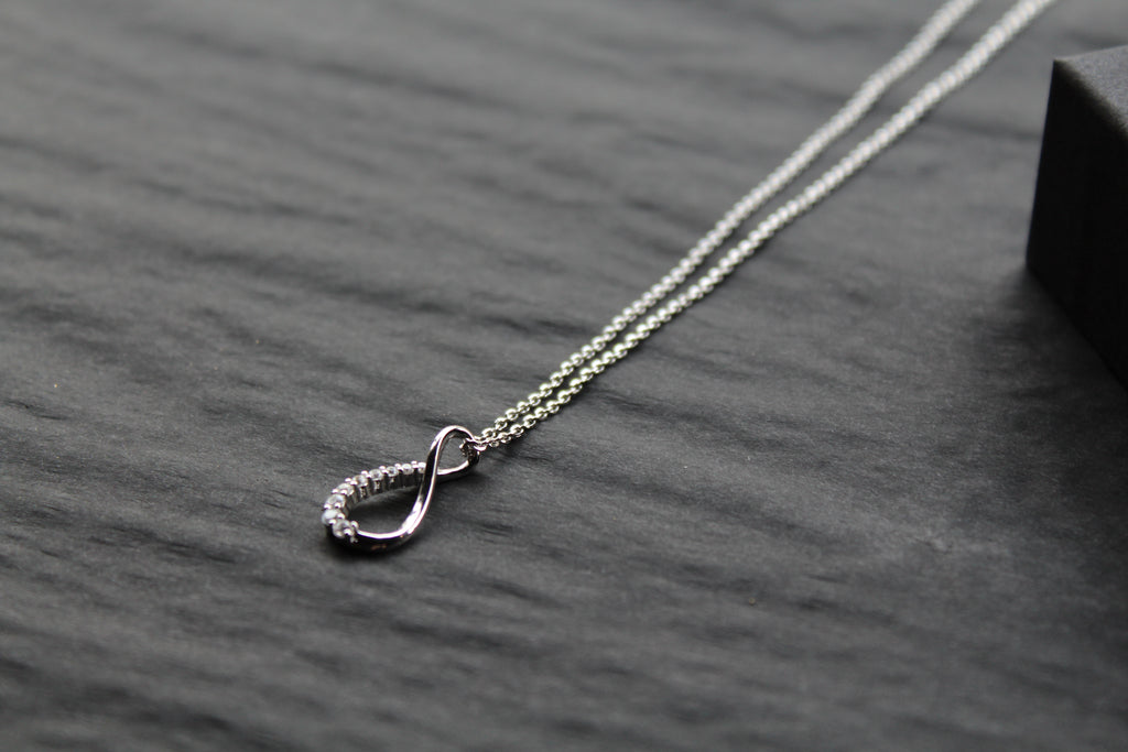 Infinity Loop CZ Pendant with 16-18" Diamond Chain