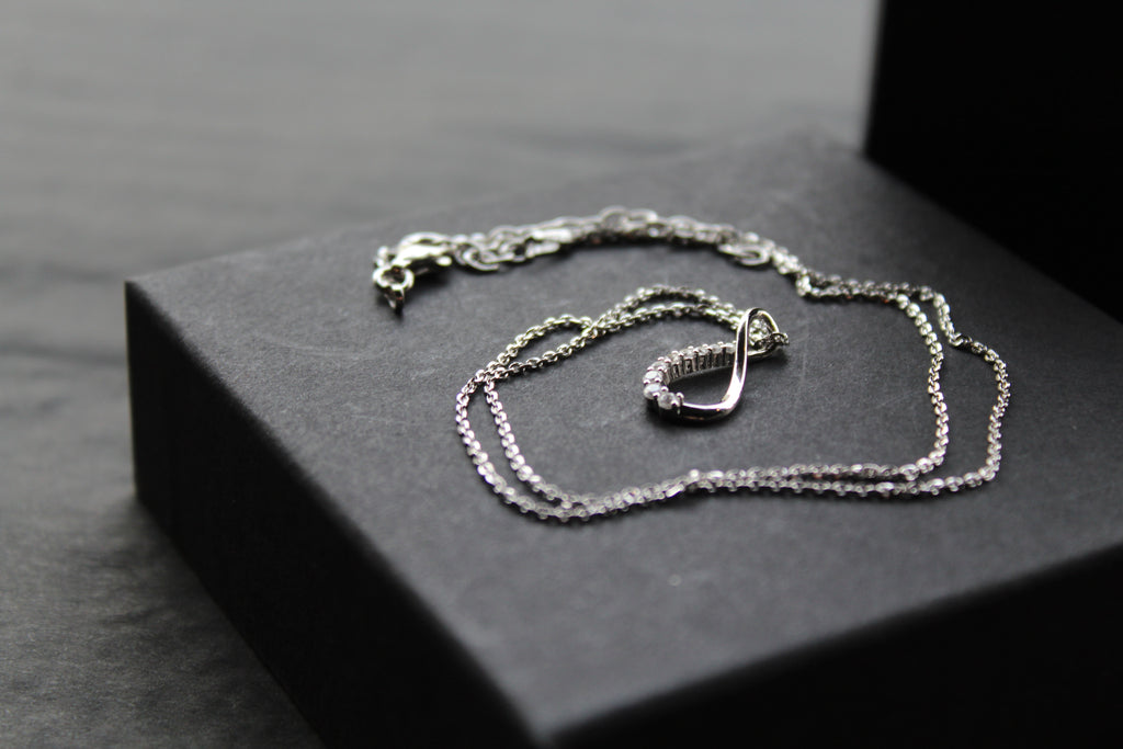 Infinity Loop CZ Pendant with 16-18" Diamond Chain