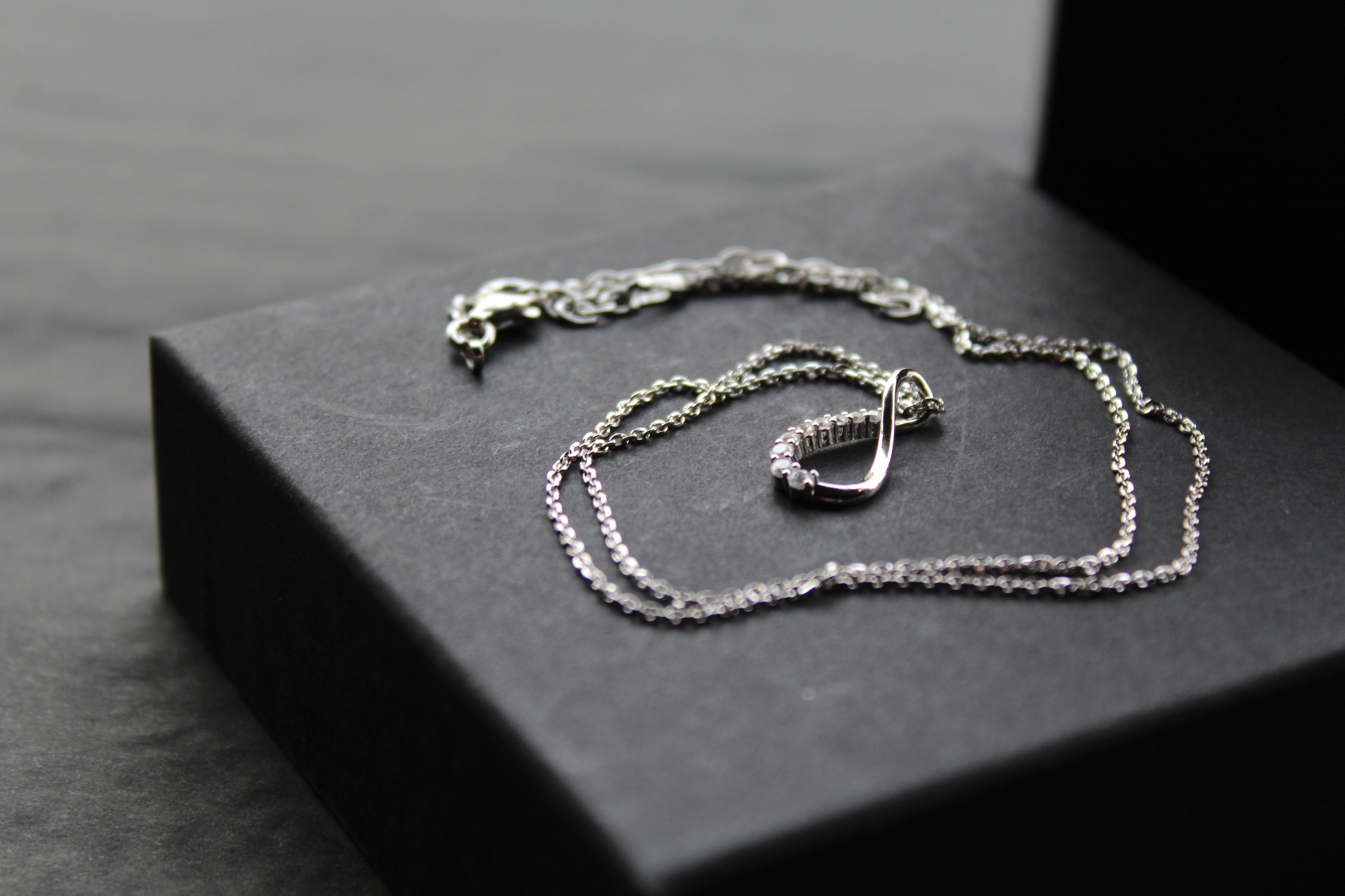 Infinity Loop CZ Pendant with 16-18" Diamond Chain