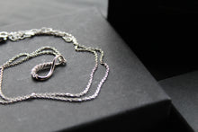 Load image into Gallery viewer, Infinity Loop CZ Pendant with 16-18&quot; Diamond Chain
