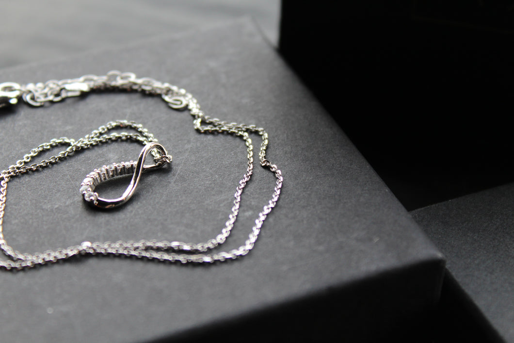 Infinity Loop CZ Pendant with 16-18