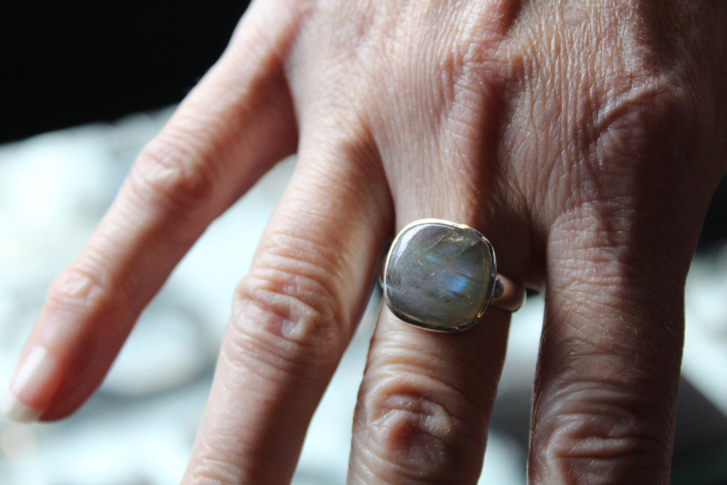 Labradorite Square Ring
