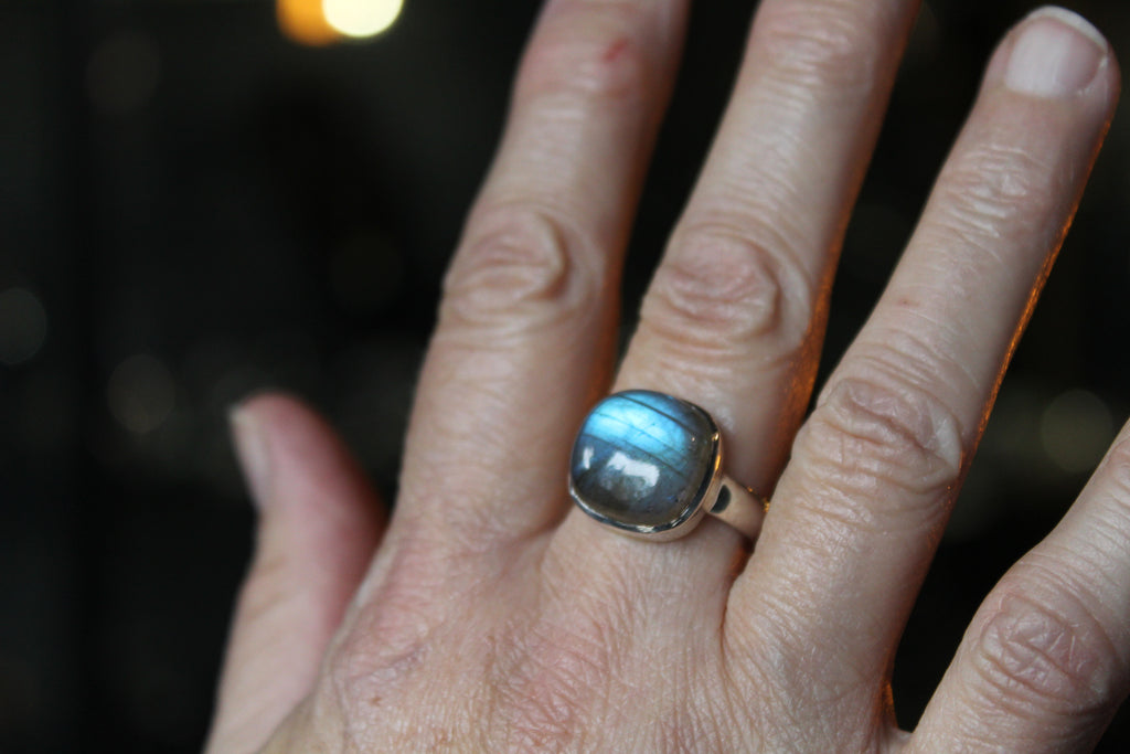 Labradorite Square Ring