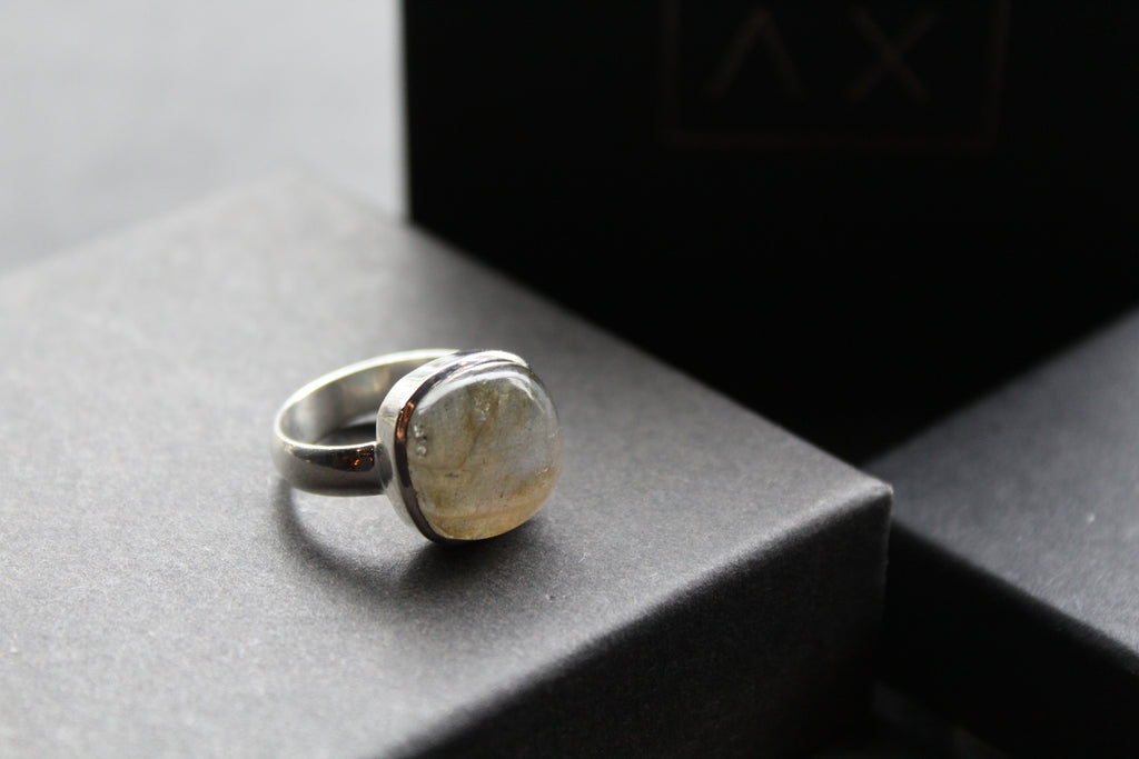 Labradorite Square Ring