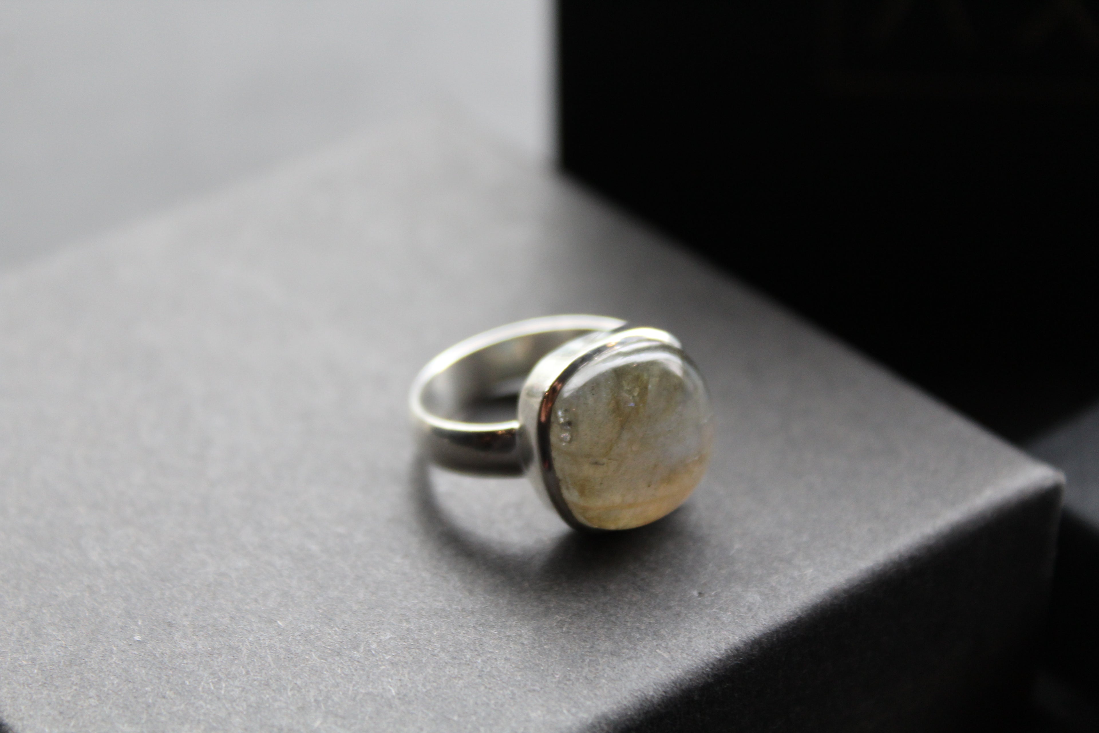 Labradorite Square Ring
