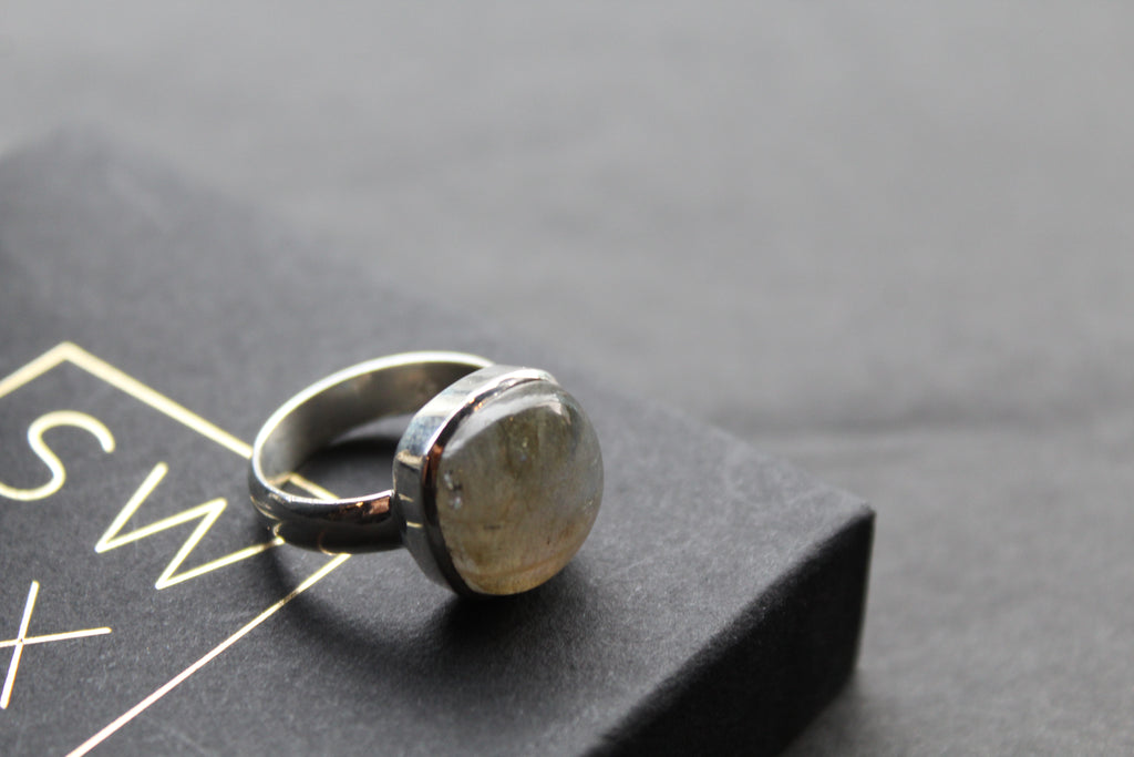 Labradorite Square Ring