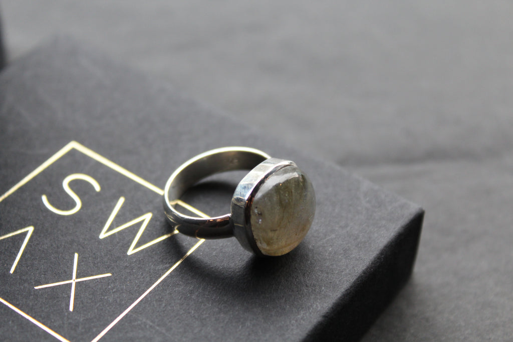 Labradorite Square Ring