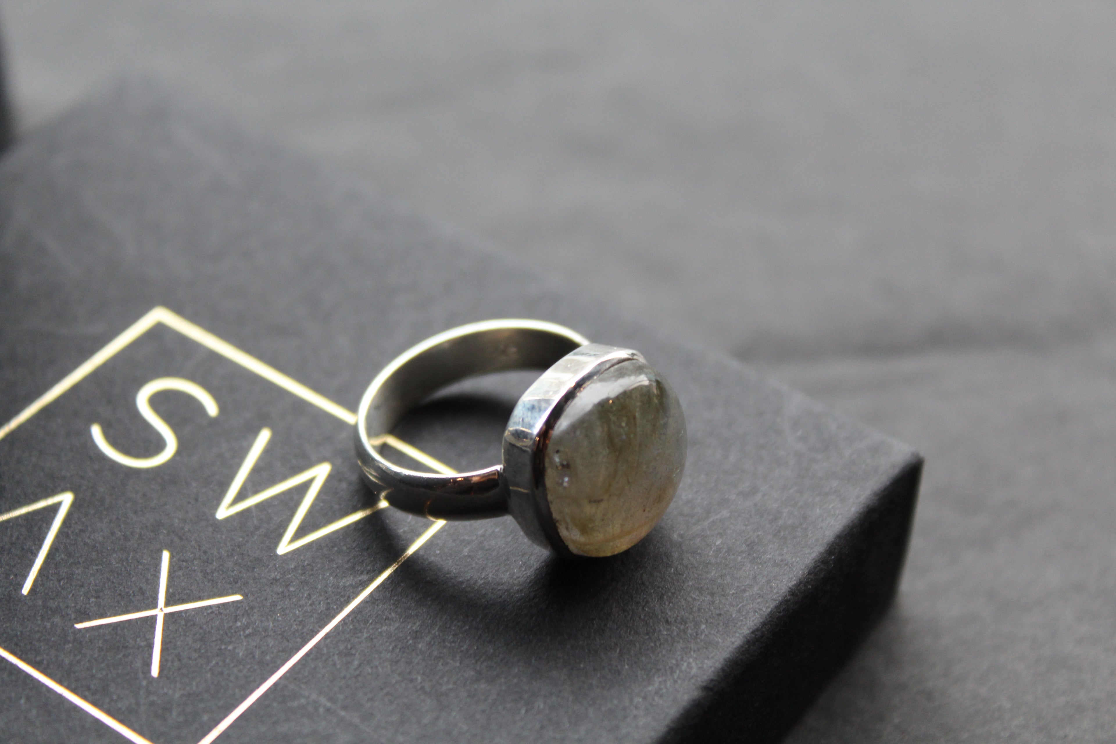 Labradorite Square Ring
