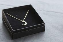 Load image into Gallery viewer, Lapis &amp; Clear CZ Moon on Chain
