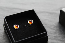 Load image into Gallery viewer, Large Amber Heart Studs

