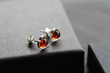 Load image into Gallery viewer, Large Amber Heart Studs

