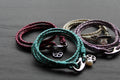 Leather Bracelet with Pearl & Flower Charms