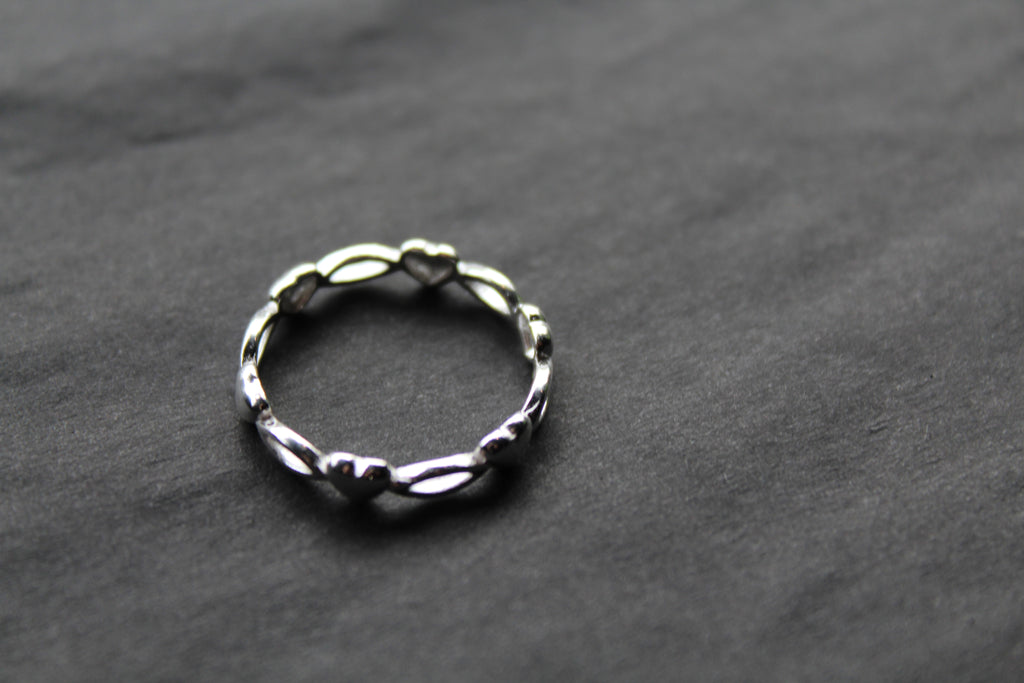 Marquise Silver Heart Ring