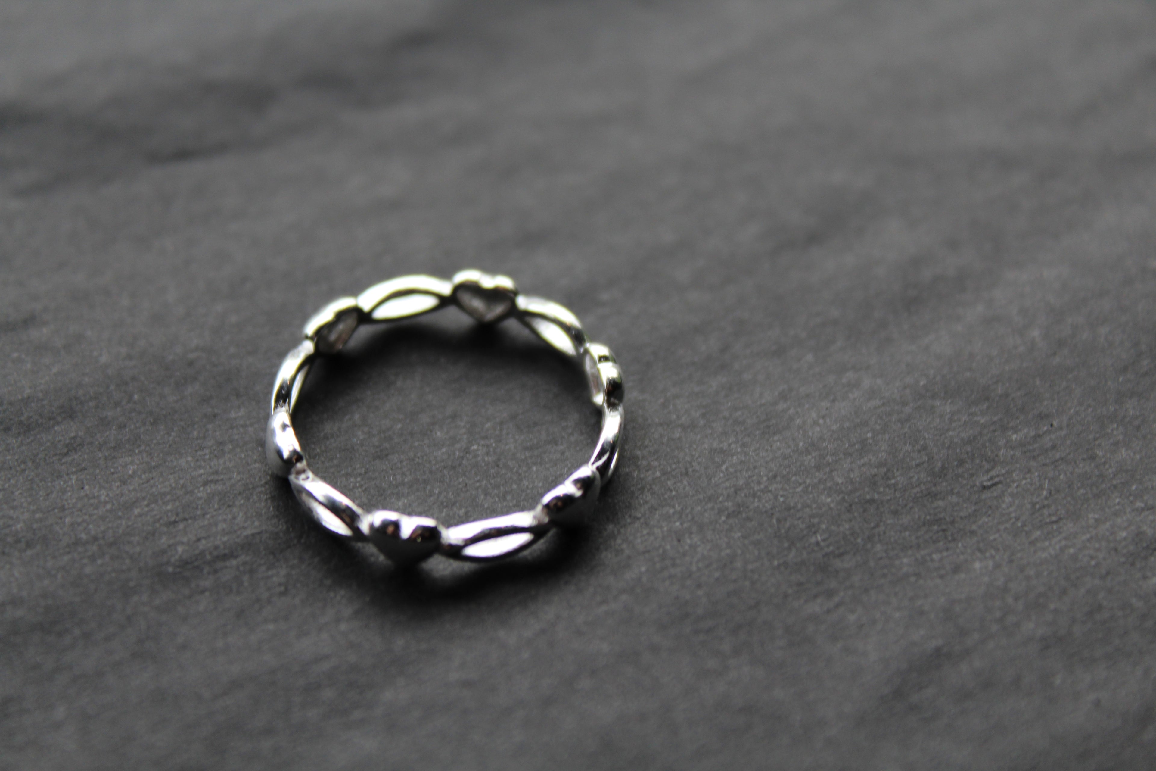 Marquise Silver Heart Ring