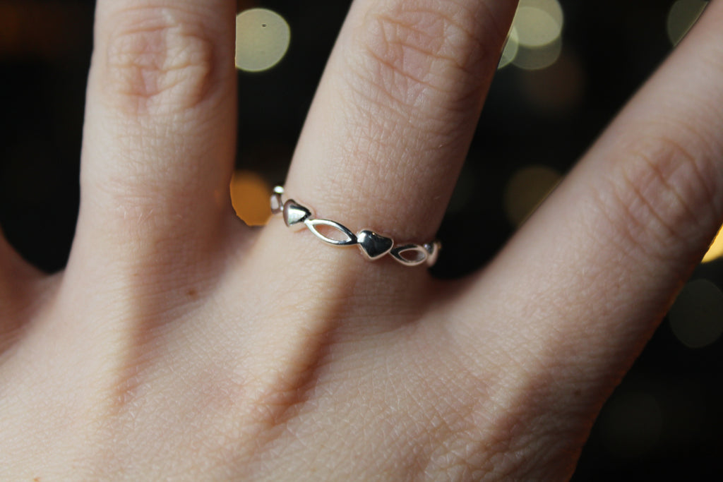Marquise Silver Heart Ring