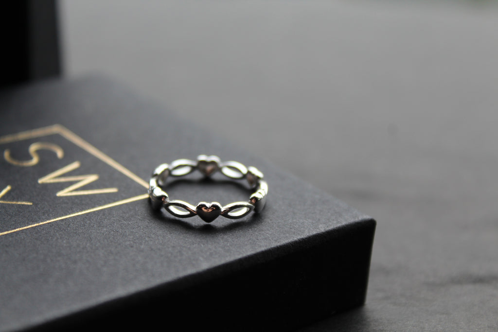 Marquise Silver Heart Ring