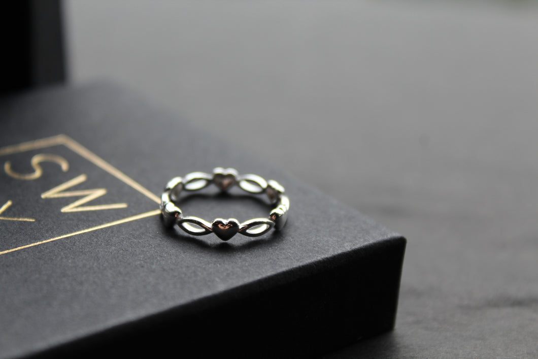Marquise Silver Heart Ring
