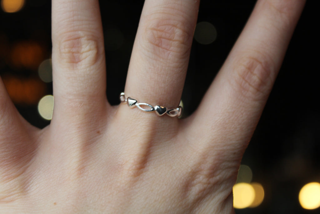 Marquise Silver Heart Ring