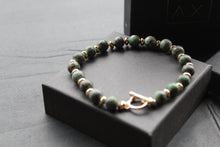Load image into Gallery viewer, Men&#39;s Gold Tone African Turquoise Crystal Bracelet
