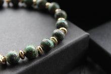 Load image into Gallery viewer, Men&#39;s Gold Tone African Turquoise Crystal Bracelet
