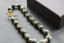 Load image into Gallery viewer, Men&#39;s Gold Tone African Turquoise Crystal Bracelet
