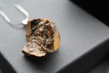 Load image into Gallery viewer, Men&#39;s Sterling Silver Raw Tiger&#39;s Eye Pendant
