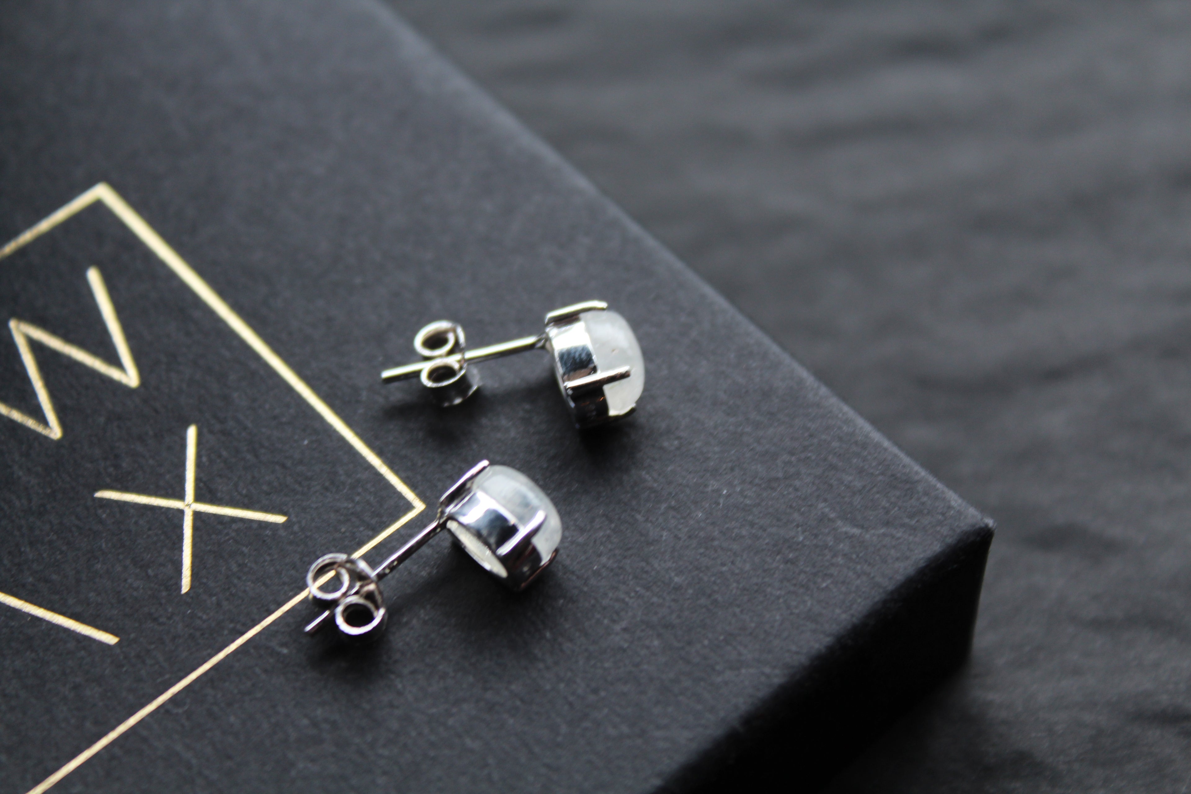 Moonstone Claw Studs