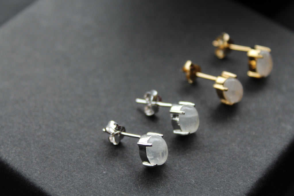 Moonstone Claw Studs