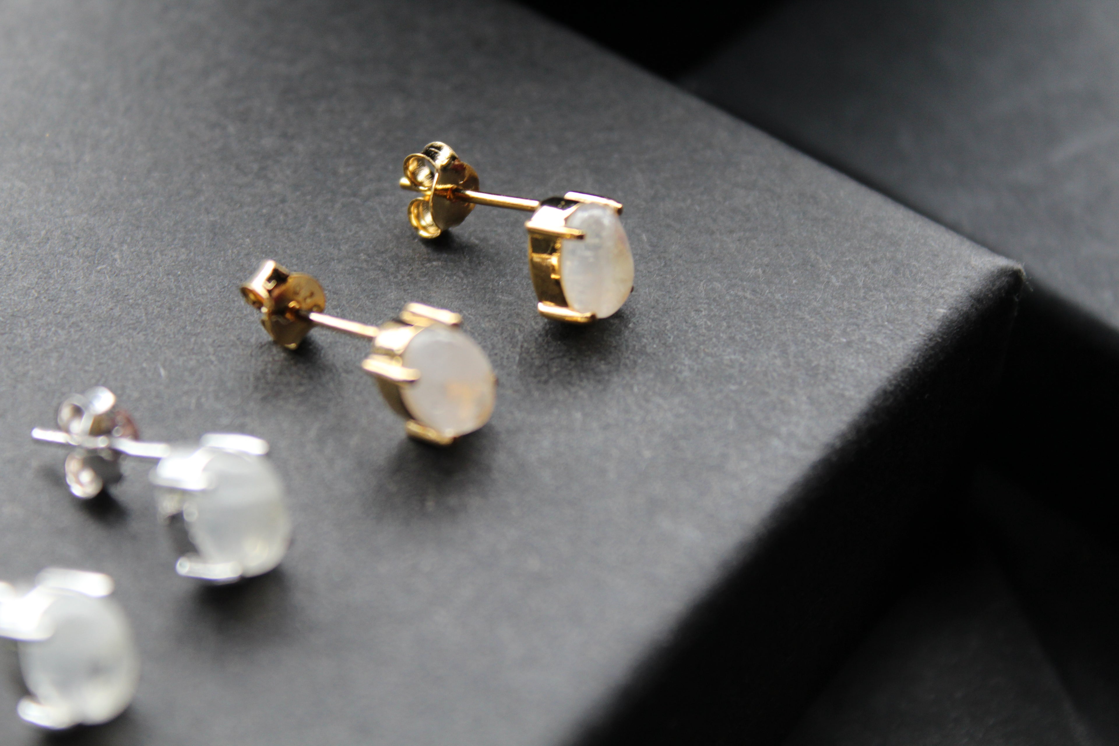 Moonstone Claw Studs