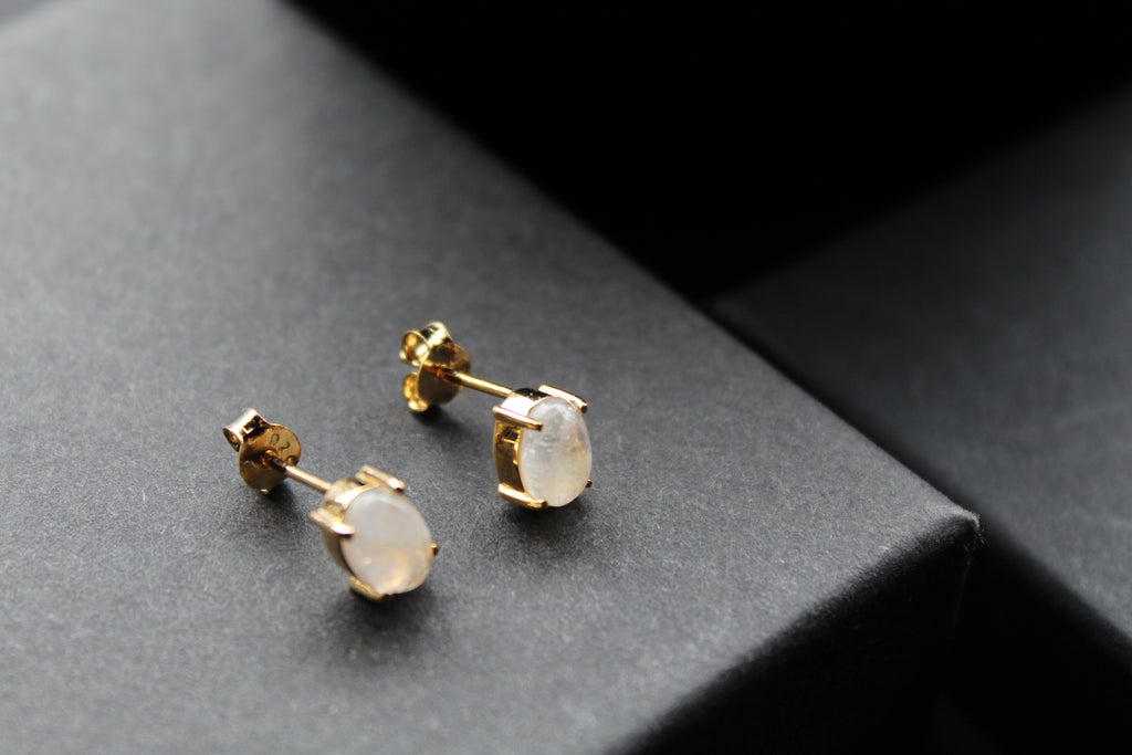 Moonstone Claw Studs
