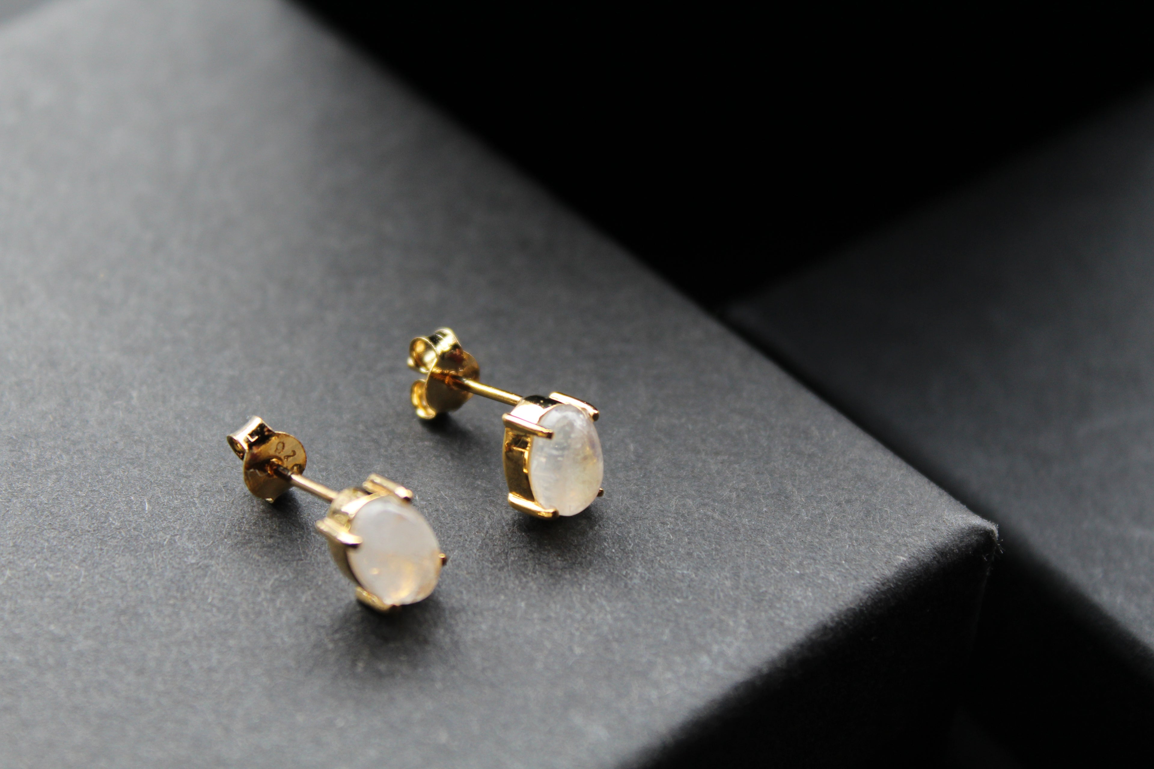 Moonstone Claw Studs