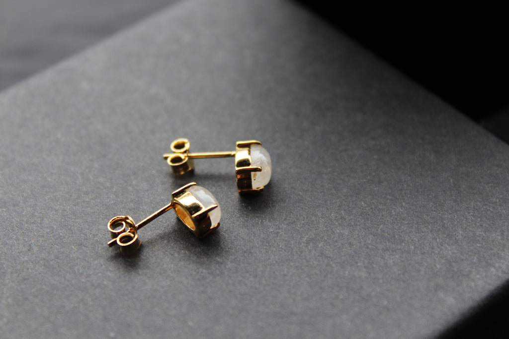 Moonstone Claw Studs