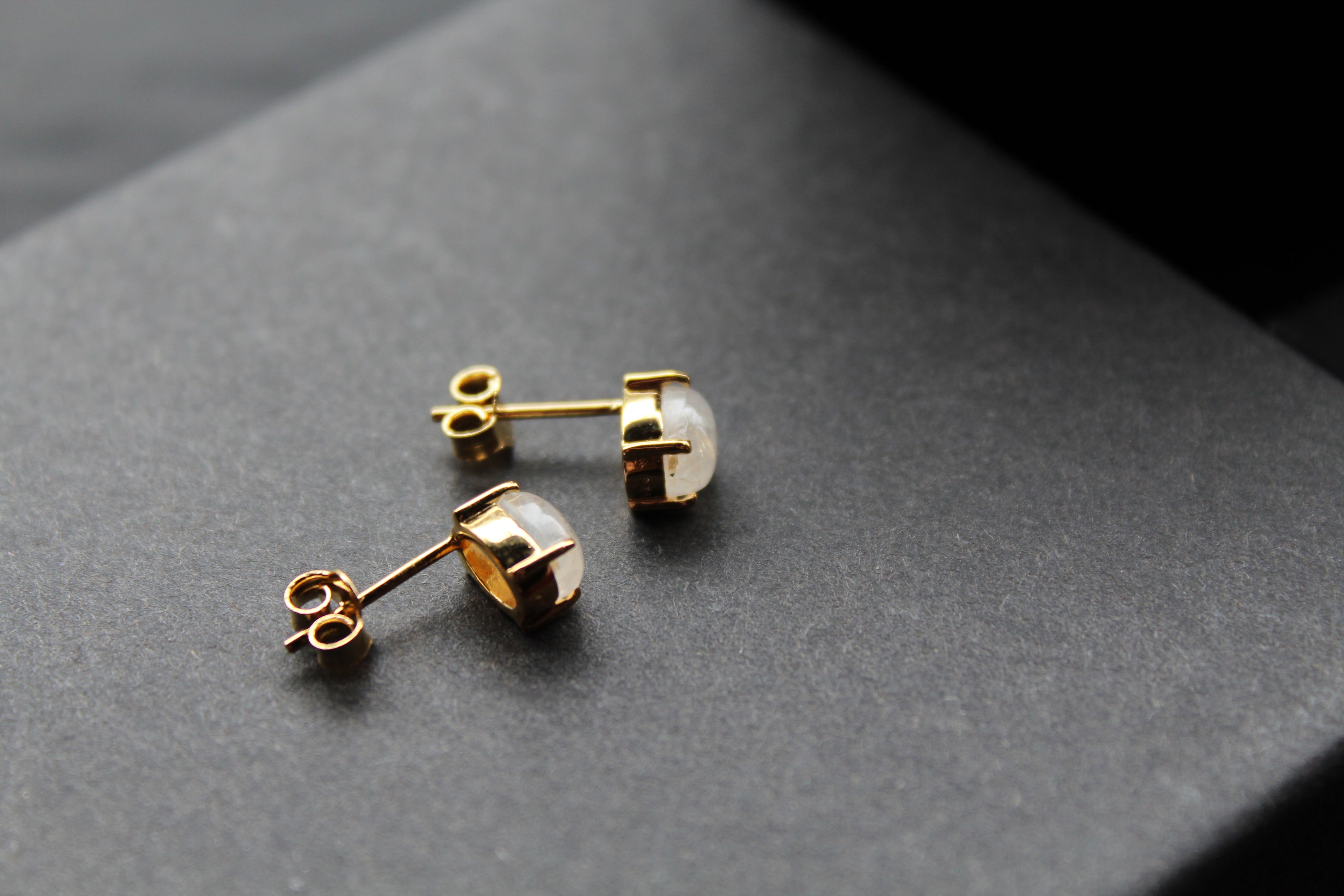Moonstone Claw Studs