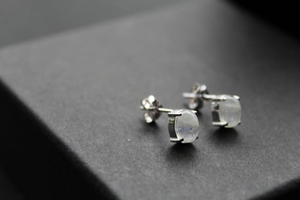 Moonstone Claw Studs