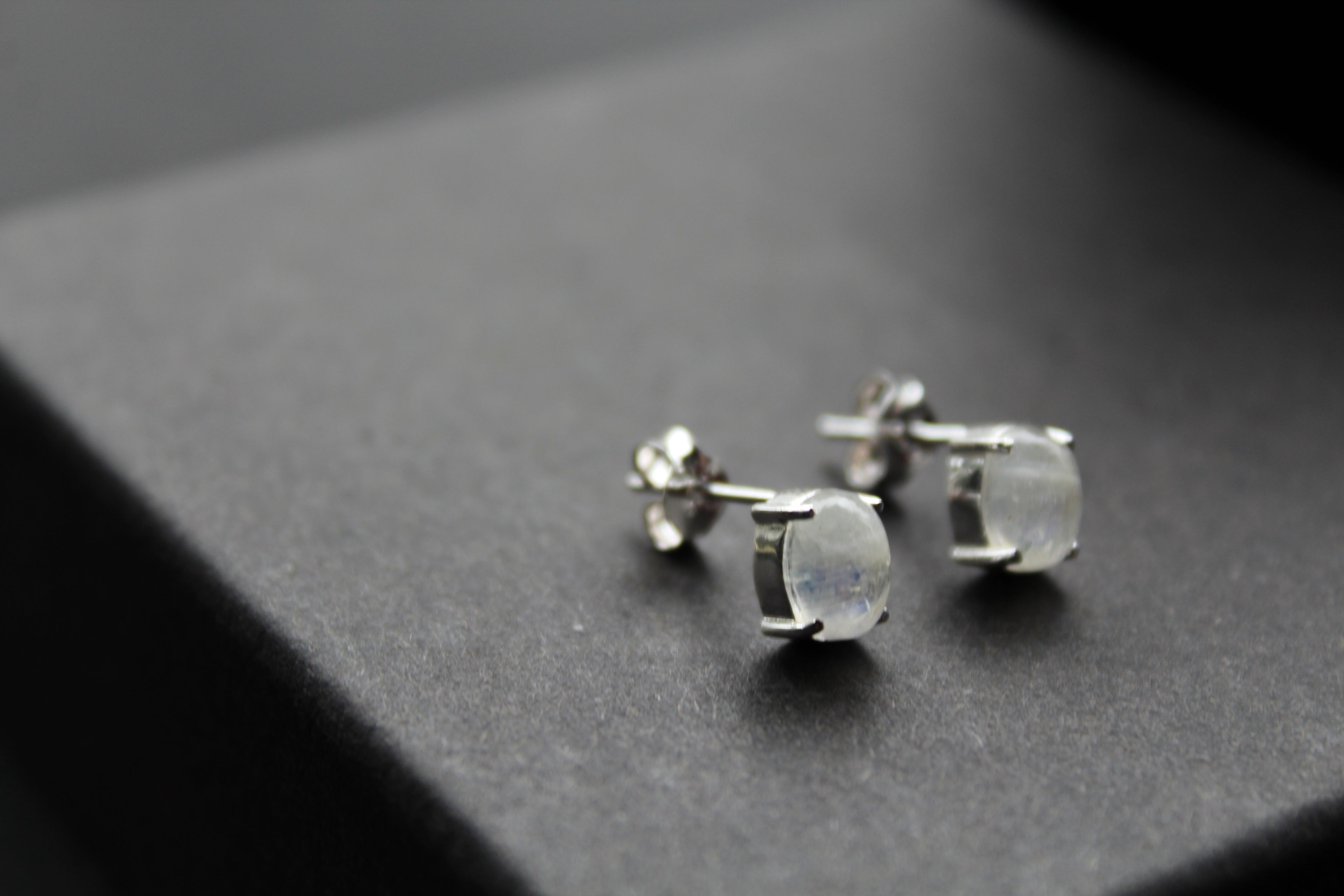 Moonstone Claw Studs