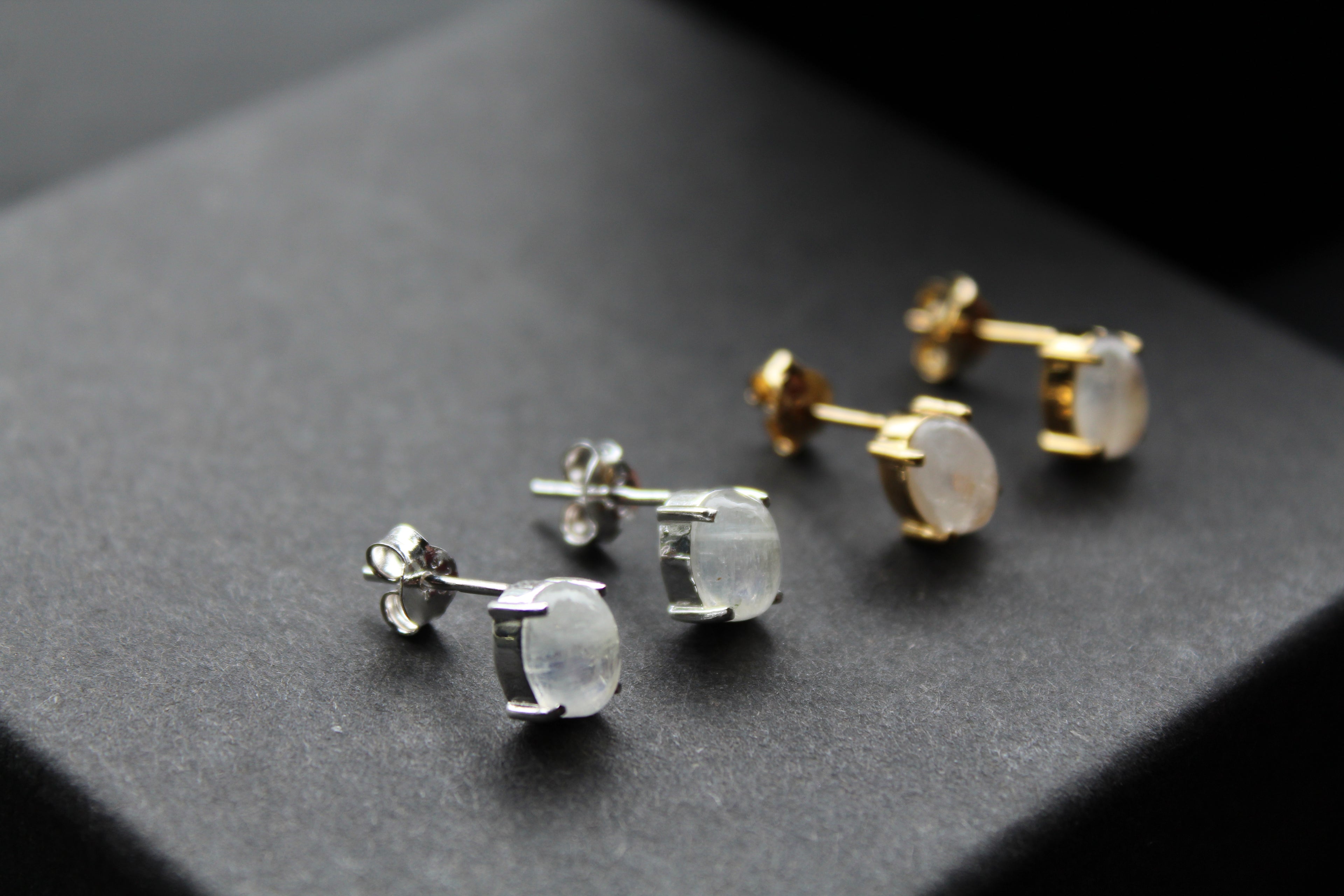 Moonstone Claw Studs