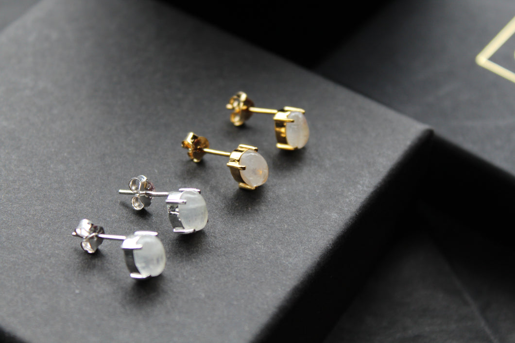 Moonstone Claw Studs