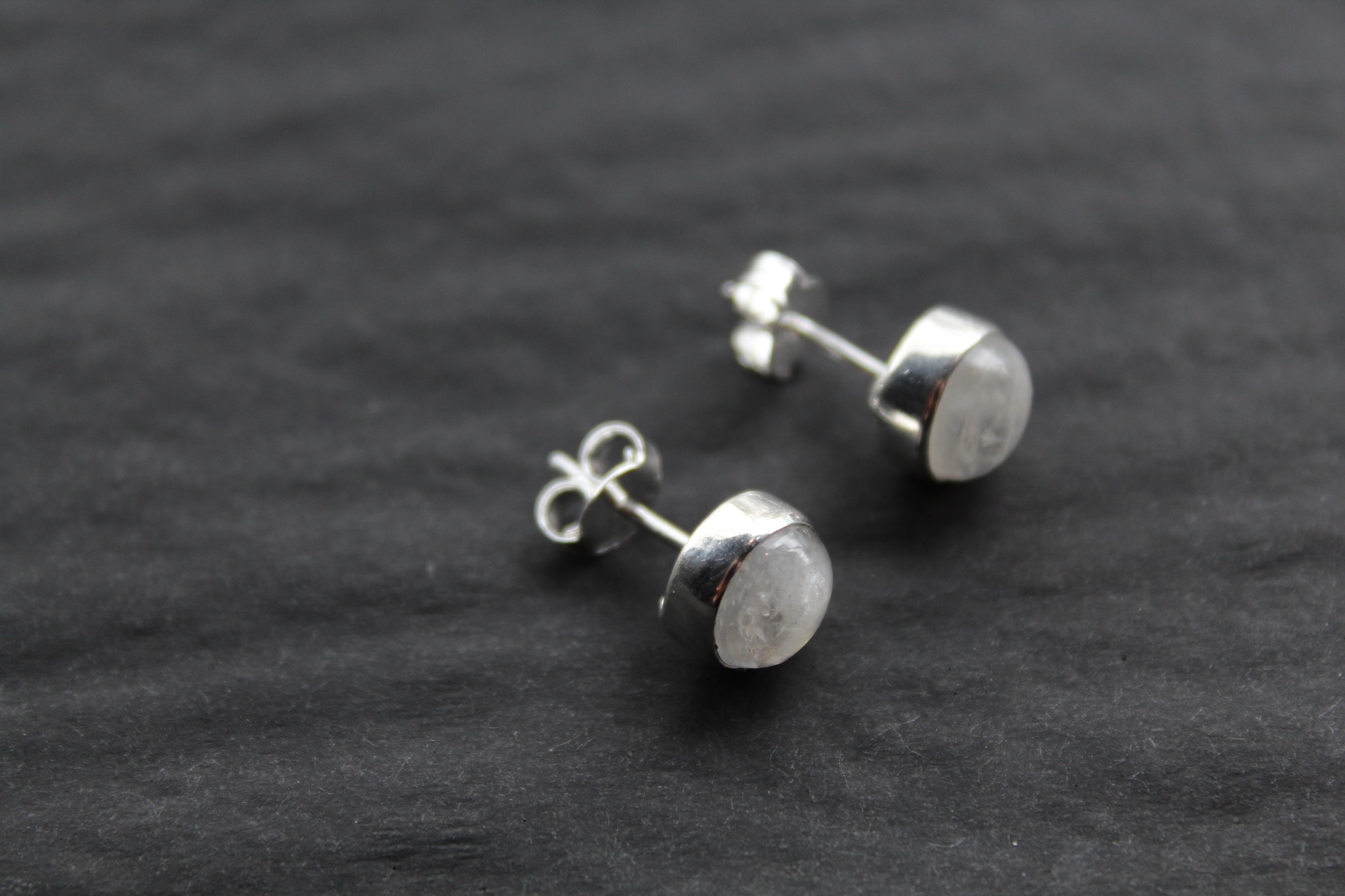 Moonstone Round Stone Studs