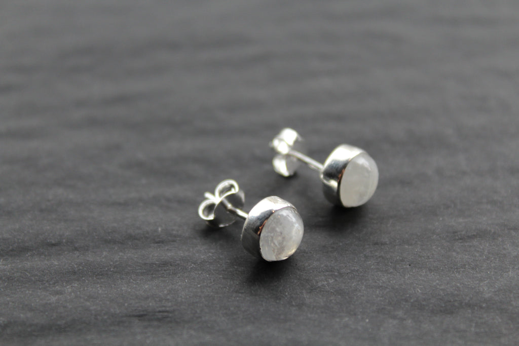 Moonstone Round Stone Studs