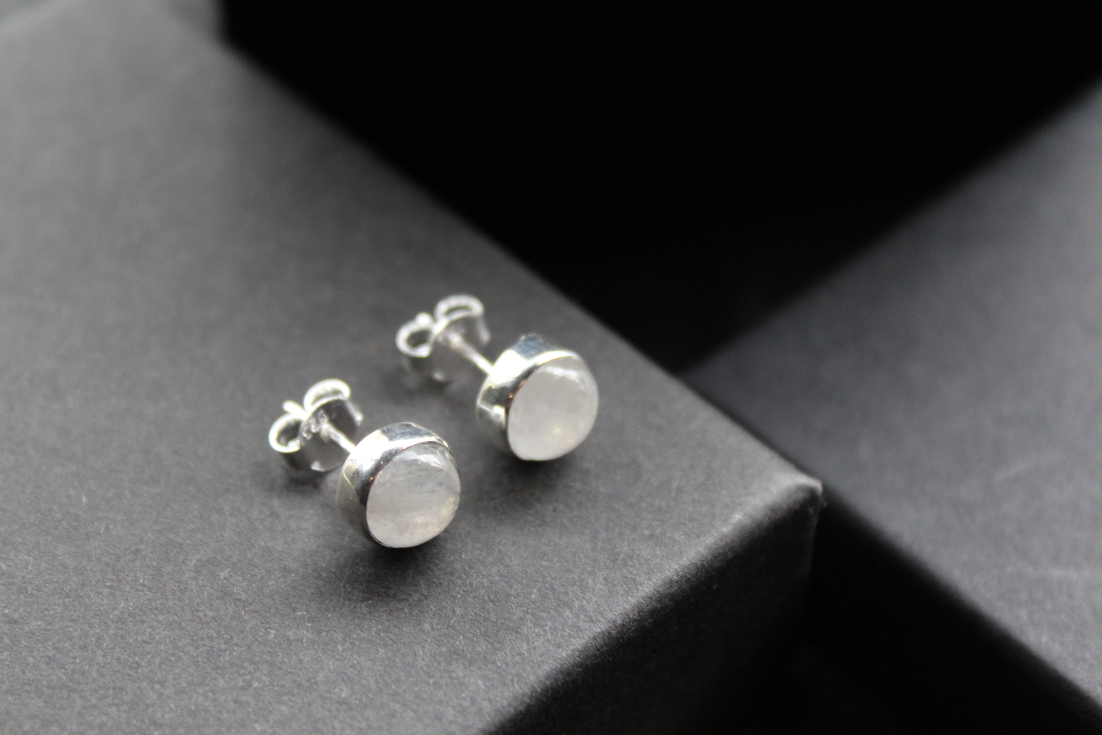 Moonstone Round Stone Studs