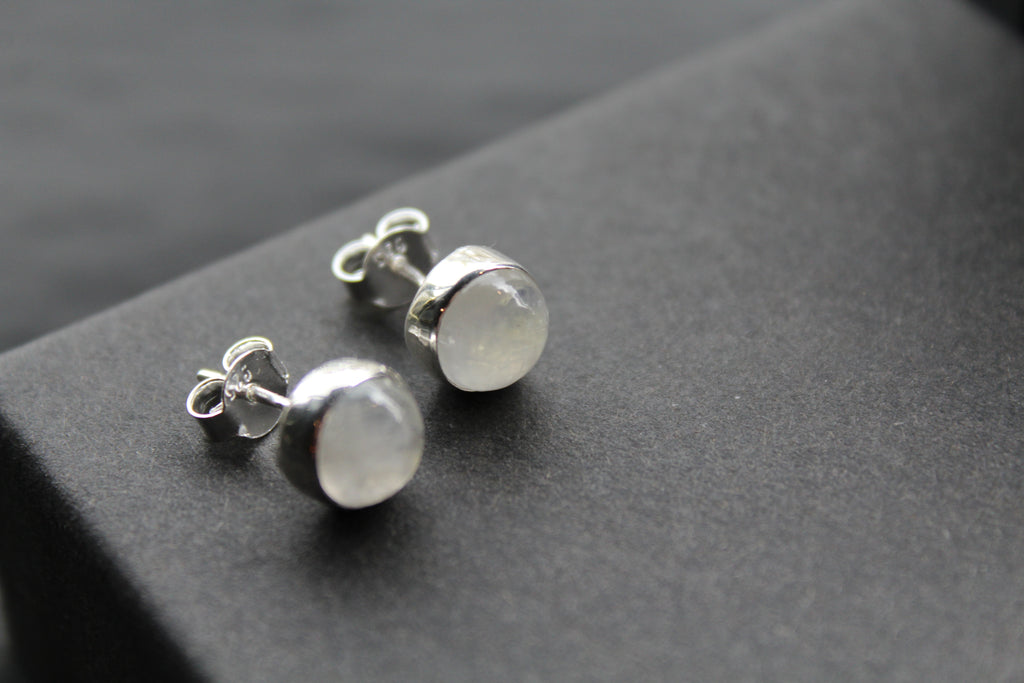Moonstone Round Stone Studs