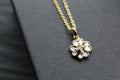 Silver Mother of Pearl Flower Necklace with Yellow Gold Plate