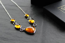 Load image into Gallery viewer, Multi-Shape Statement Necklace with Amber
