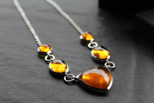 Load image into Gallery viewer, Multi-Shape Statement Necklace with Amber
