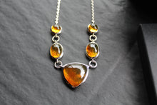 Load image into Gallery viewer, Multi-Shape Statement Necklace with Amber
